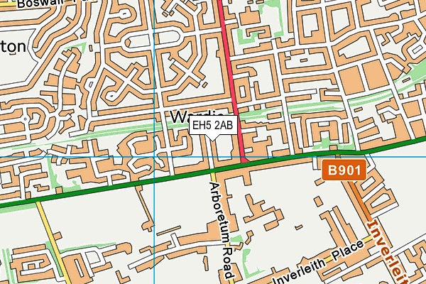 EH5 2AB map - OS VectorMap District (Ordnance Survey) EH5 2AB map - OS VectorMap District (Ordnance Survey)