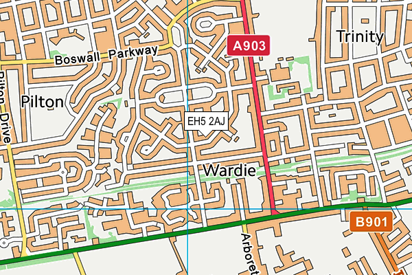 EH5 2AJ map - OS VectorMap District (Ordnance Survey) EH5 2AJ map - OS VectorMap District (Ordnance Survey)