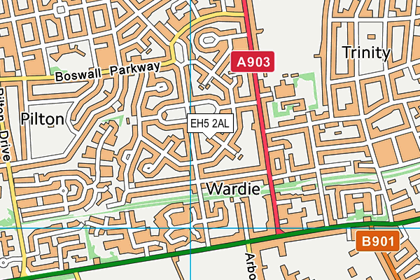 EH5 2AL map - OS VectorMap District (Ordnance Survey) EH5 2AL map - OS VectorMap District (Ordnance Survey)
