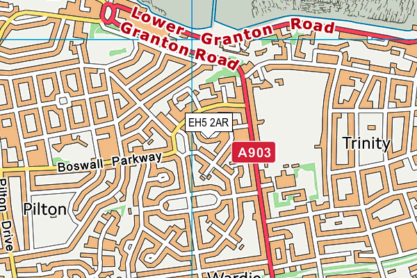 EH5 2AR map - OS VectorMap District (Ordnance Survey) EH5 2AR map - OS VectorMap District (Ordnance Survey)