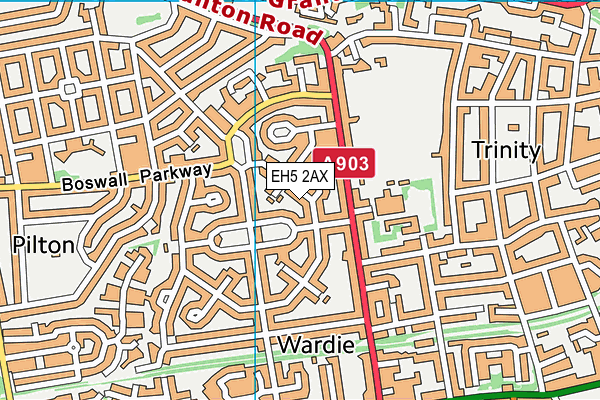 EH5 2AX map - OS VectorMap District (Ordnance Survey) EH5 2AX map - OS VectorMap District (Ordnance Survey)