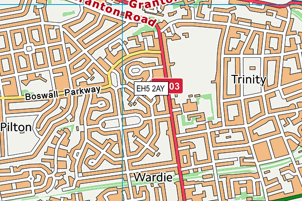 EH5 2AY map - OS VectorMap District (Ordnance Survey) EH5 2AY map - OS VectorMap District (Ordnance Survey)
