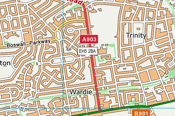 EH5 2BA map - OS VectorMap District (Ordnance Survey) EH5 2BA map - OS VectorMap District (Ordnance Survey)