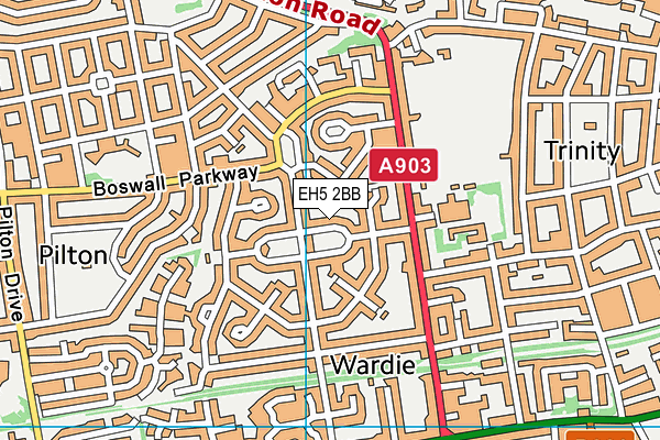 EH5 2BB map - OS VectorMap District (Ordnance Survey) EH5 2BB map - OS VectorMap District (Ordnance Survey)