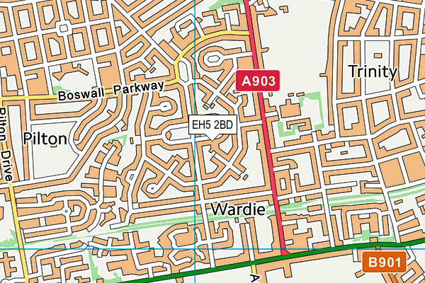 EH5 2BD map - OS VectorMap District (Ordnance Survey) EH5 2BD map - OS VectorMap District (Ordnance Survey)
