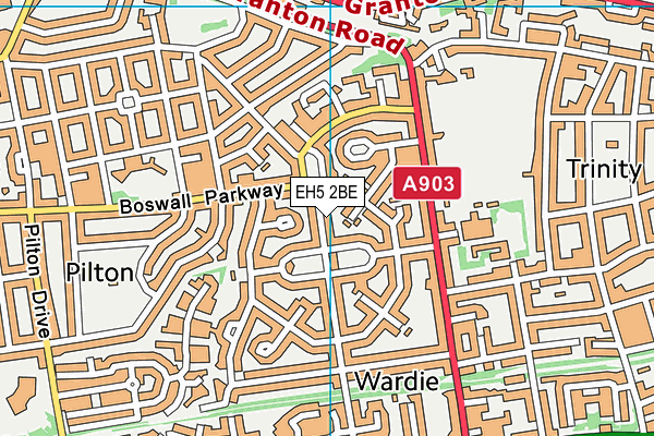 EH5 2BE map - OS VectorMap District (Ordnance Survey) EH5 2BE map - OS VectorMap District (Ordnance Survey)