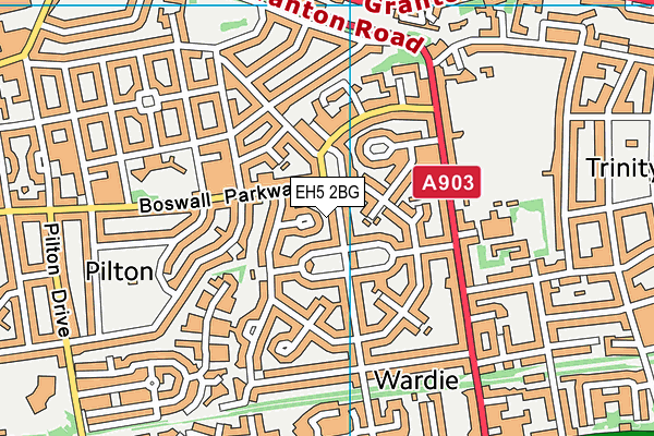EH5 2BG map - OS VectorMap District (Ordnance Survey) EH5 2BG map - OS VectorMap District (Ordnance Survey)