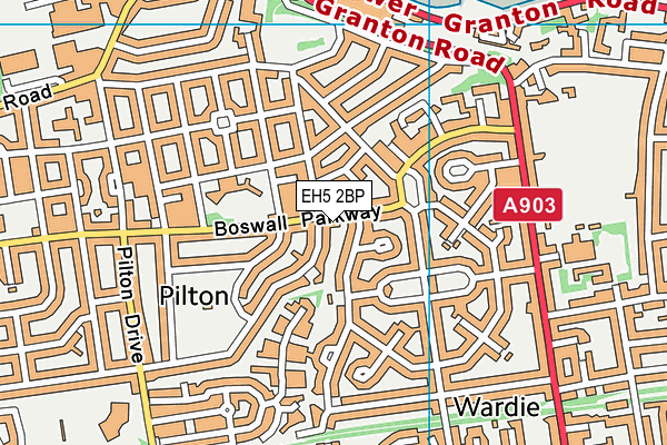 EH5 2BP map - OS VectorMap District (Ordnance Survey) EH5 2BP map - OS VectorMap District (Ordnance Survey)