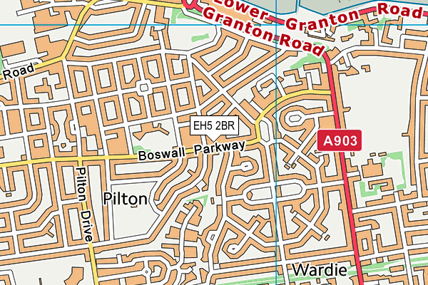 EH5 2BR map - OS VectorMap District (Ordnance Survey) EH5 2BR map - OS VectorMap District (Ordnance Survey)