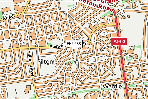 EH5 2BS map - OS VectorMap District (Ordnance Survey) EH5 2BS map - OS VectorMap District (Ordnance Survey)