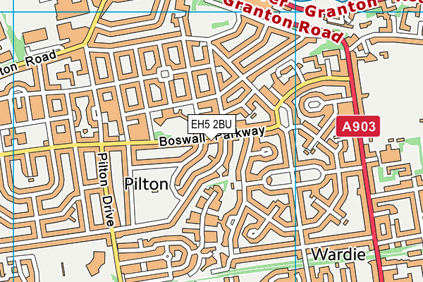 EH5 2BU map - OS VectorMap District (Ordnance Survey) EH5 2BU map - OS VectorMap District (Ordnance Survey)