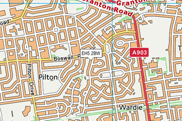 EH5 2BW map - OS VectorMap District (Ordnance Survey) EH5 2BW map - OS VectorMap District (Ordnance Survey)