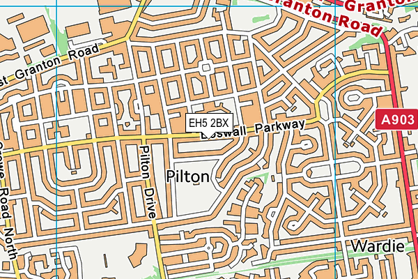 EH5 2BX map - OS VectorMap District (Ordnance Survey) EH5 2BX map - OS VectorMap District (Ordnance Survey)