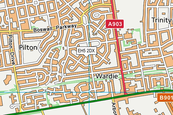 EH5 2DX map - OS VectorMap District (Ordnance Survey) EH5 2DX map - OS VectorMap District (Ordnance Survey)