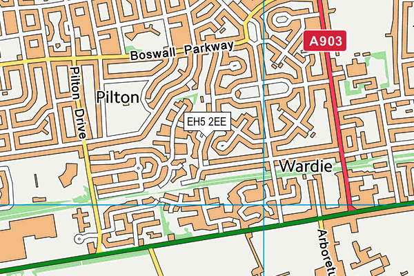 EH5 2EE map - OS VectorMap District (Ordnance Survey) EH5 2EE map - OS VectorMap District (Ordnance Survey)
