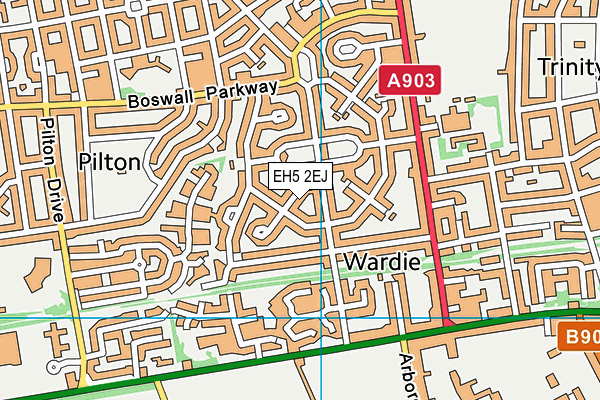 EH5 2EJ map - OS VectorMap District (Ordnance Survey) EH5 2EJ map - OS VectorMap District (Ordnance Survey)