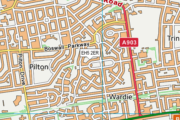 EH5 2ER map - OS VectorMap District (Ordnance Survey) EH5 2ER map - OS VectorMap District (Ordnance Survey)