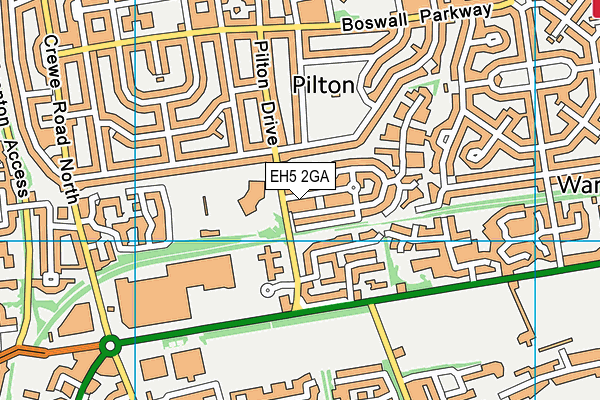 EH5 2GA map - OS VectorMap District (Ordnance Survey) EH5 2GA map - OS VectorMap District (Ordnance Survey)