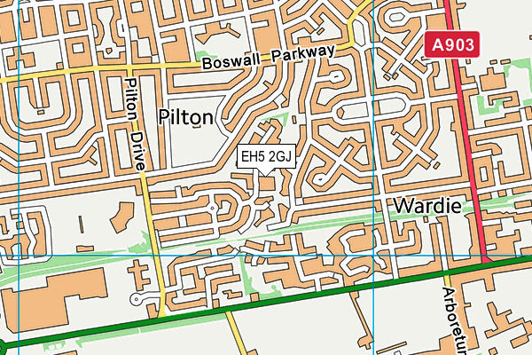 EH5 2GJ map - OS VectorMap District (Ordnance Survey) EH5 2GJ map - OS VectorMap District (Ordnance Survey)