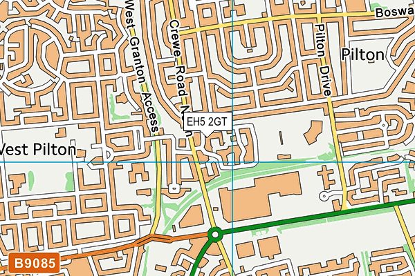 EH5 2GT map - OS VectorMap District (Ordnance Survey) EH5 2GT map - OS VectorMap District (Ordnance Survey)
