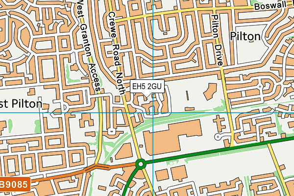 EH5 2GU map - OS VectorMap District (Ordnance Survey) EH5 2GU map - OS VectorMap District (Ordnance Survey)