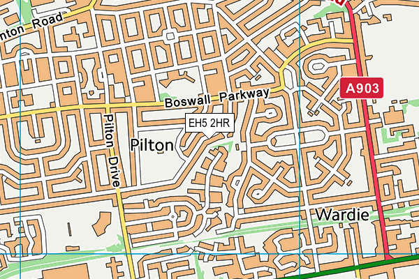 EH5 2HR map - OS VectorMap District (Ordnance Survey) EH5 2HR map - OS VectorMap District (Ordnance Survey)