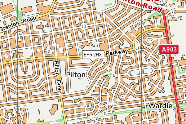 EH5 2HX map - OS VectorMap District (Ordnance Survey) EH5 2HX map - OS VectorMap District (Ordnance Survey)