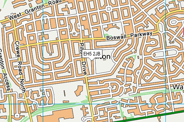 EH5 2JB map - OS VectorMap District (Ordnance Survey) EH5 2JB map - OS VectorMap District (Ordnance Survey)
