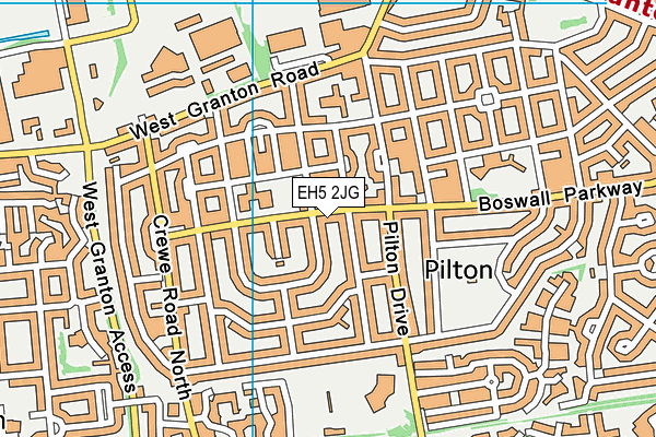 EH5 2JG map - OS VectorMap District (Ordnance Survey) EH5 2JG map - OS VectorMap District (Ordnance Survey)