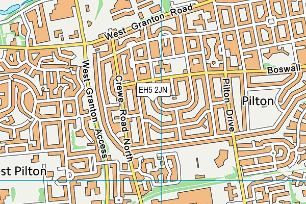 EH5 2JN map - OS VectorMap District (Ordnance Survey) EH5 2JN map - OS VectorMap District (Ordnance Survey)