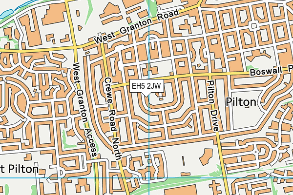 EH5 2JW map - OS VectorMap District (Ordnance Survey) EH5 2JW map - OS VectorMap District (Ordnance Survey)