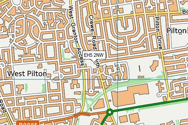EH5 2NW map - OS VectorMap District (Ordnance Survey) EH5 2NW map - OS VectorMap District (Ordnance Survey)