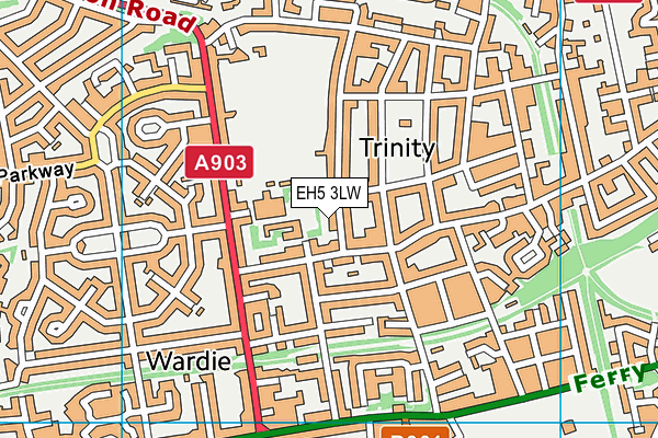 EH5 3LW map - OS VectorMap District (Ordnance Survey) EH5 3LW map - OS VectorMap District (Ordnance Survey)