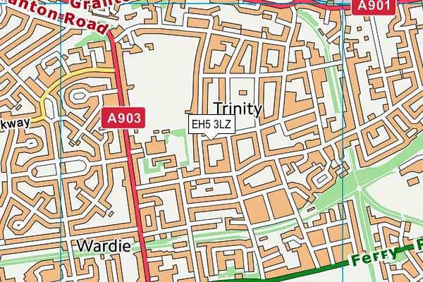 EH5 3LZ map - OS VectorMap District (Ordnance Survey)