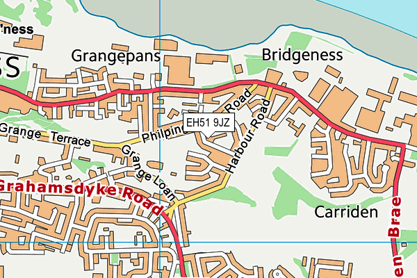 EH51 9JZ map - OS VectorMap District (Ordnance Survey)