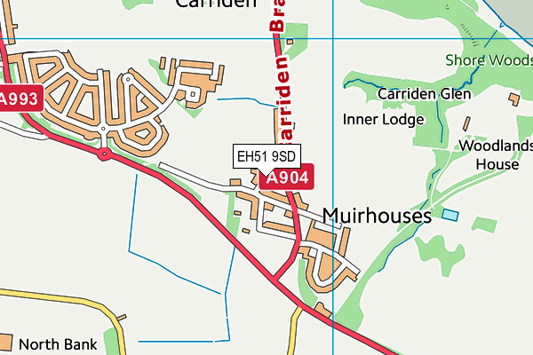 EH51 9SD map - OS VectorMap District (Ordnance Survey)