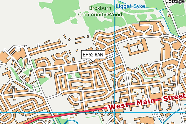EH52 6AN map - OS VectorMap District (Ordnance Survey) EH52 6AN map - OS VectorMap District (Ordnance Survey)