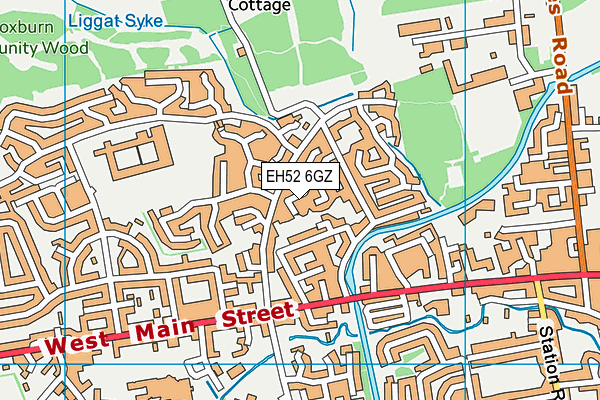 EH52 6GZ map - OS VectorMap District (Ordnance Survey)