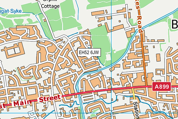EH52 6JW map - OS VectorMap District (Ordnance Survey) EH52 6JW map - OS VectorMap District (Ordnance Survey)