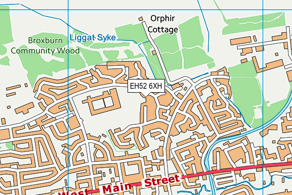 EH52 6XH map - OS VectorMap District (Ordnance Survey) EH52 6XH map - OS VectorMap District (Ordnance Survey)