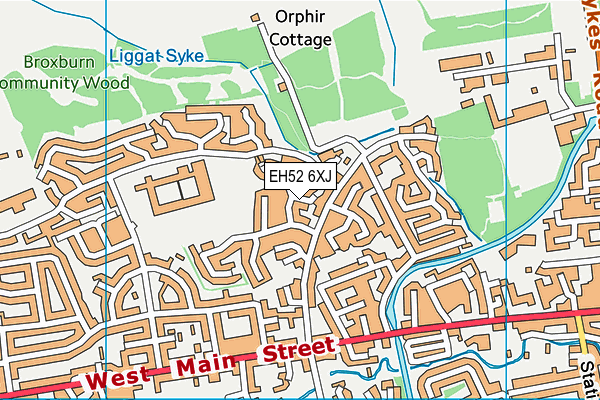 EH52 6XJ map - OS VectorMap District (Ordnance Survey) EH52 6XJ map - OS VectorMap District (Ordnance Survey)