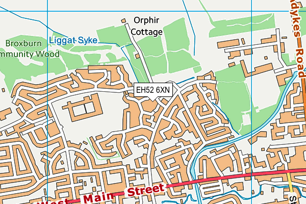 EH52 6XN map - OS VectorMap District (Ordnance Survey) EH52 6XN map - OS VectorMap District (Ordnance Survey)