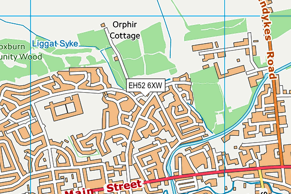 EH52 6XW map - OS VectorMap District (Ordnance Survey) EH52 6XW map - OS VectorMap District (Ordnance Survey)