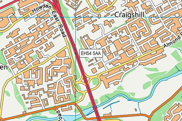 EH54 5AA map - OS VectorMap District (Ordnance Survey) EH54 5AA map - OS VectorMap District (Ordnance Survey)