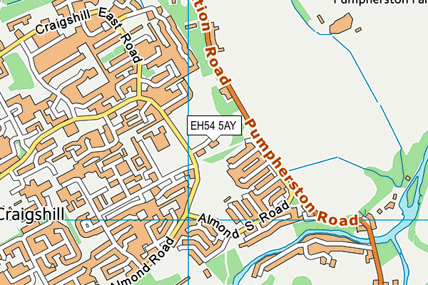 EH54 5AY map - OS VectorMap District (Ordnance Survey) EH54 5AY map - OS VectorMap District (Ordnance Survey)