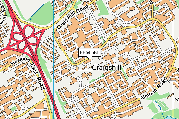 EH54 5BL map - OS VectorMap District (Ordnance Survey) EH54 5BL map - OS VectorMap District (Ordnance Survey)