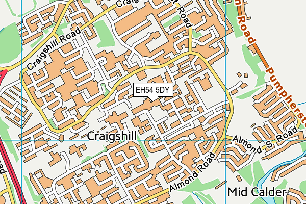 EH54 5DY map - OS VectorMap District (Ordnance Survey) EH54 5DY map - OS VectorMap District (Ordnance Survey)