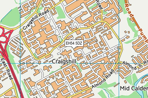 EH54 5DZ map - OS VectorMap District (Ordnance Survey) EH54 5DZ map - OS VectorMap District (Ordnance Survey)