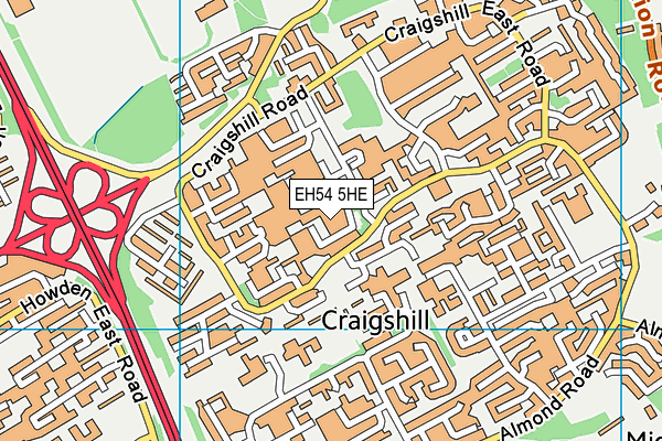 EH54 5HE map - OS VectorMap District (Ordnance Survey) EH54 5HE map - OS VectorMap District (Ordnance Survey)