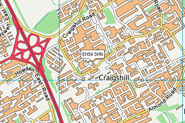 EH54 5HN map - OS VectorMap District (Ordnance Survey) EH54 5HN map - OS VectorMap District (Ordnance Survey)